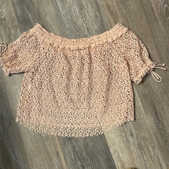 Zara Basic Collection Lace Short Sleeve Blouse Size XS - Picture 7 of 10